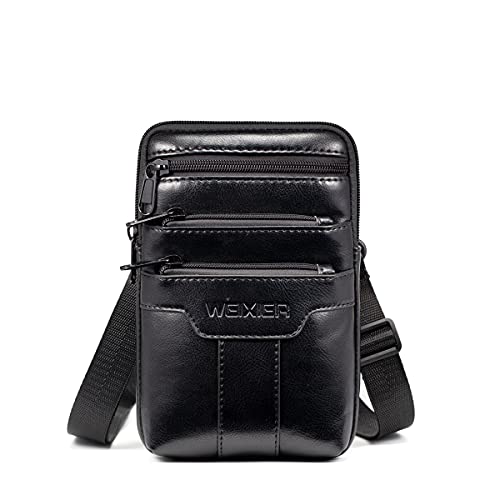 WEIXIER 18067 Men Leisure Style PU Leather Single Shoulder Bag (Black)