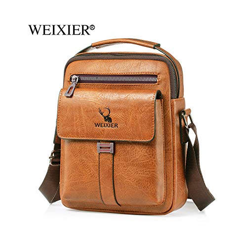 Weixier Men's Leather Shoulder Bag Casual Cross-Body Bag | Weixier Shop